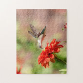 Puzzle Colibri sur un plante à fleurs (Vertical)