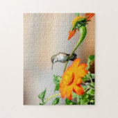 Puzzle Colibri sur un plante à fleurs (Vertical)