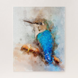 Puzzle Colibri sur une branche Aquarelle - 01