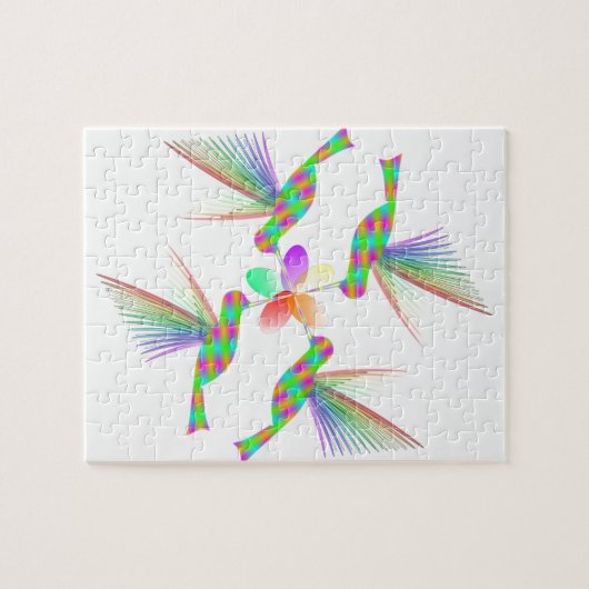 Puzzle Colibris Arc-En-Ciel Embrasser Une Fleur (Horizontal)