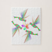 Puzzle Colibris Arc-En-Ciel Embrasser Une Fleur (Vertical)