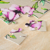 Puzzle Colibris et fleurs enchantés d'aquarelle de jardin (Côté)
