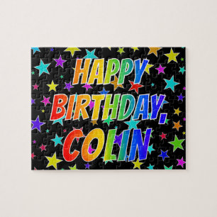 Puzzle "COLIN" Prénom, Amusant "HEUREUX ANNIVERSAIRE"