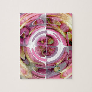 Puzzle Collage abstrait de mandarine et de rose