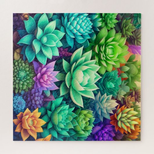Puzzle Collage Aloe Vera et Succulents (Horizontal)