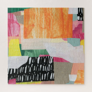 Puzzle Collage art, moderne coloré abstrait.