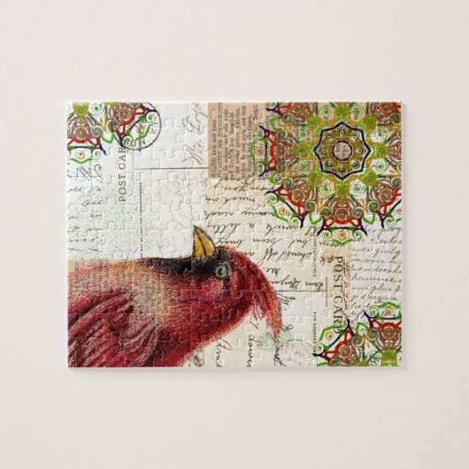 Puzzle Collage Cardinal et Ephemera (Horizontal)