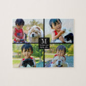 Puzzle Collage customisé 4 Monogramme photo (Horizontal)