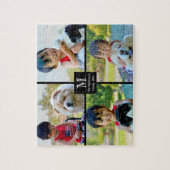 Puzzle Collage customisé 4 Monogramme photo (Vertical)