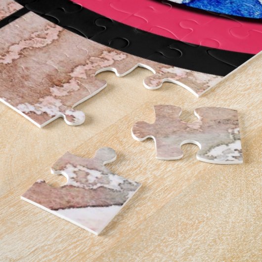 Puzzle collage d'art abstrait, médias mélangés et (Côté)