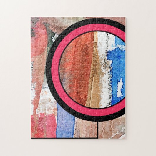 Puzzle collage d'art abstrait, médias mélangés et (Vertical)