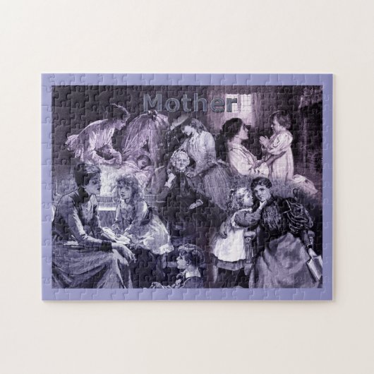 Puzzle Collage d'art vintage de mère et d'enfants (Horizontal)