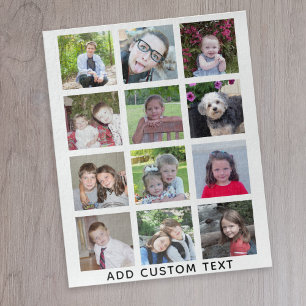 Puzzle Collage de 12 photos Instagram - blanc avec caract