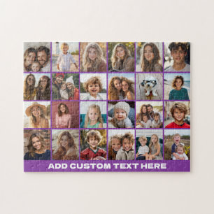 Puzzle Collage de 24 photos avec texte personnalisé