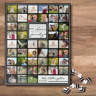 Puzzle Collage de 47 photos de famille moderne Citation N