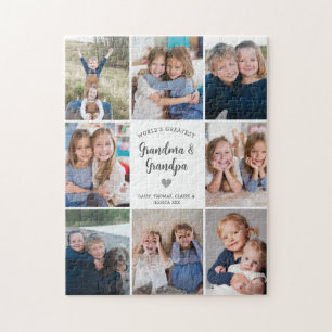 Puzzle Collage de 8 photos personnalisé pour grands-paren