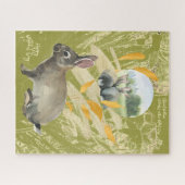 Puzzle Collage de chaux personnalisé Aquarelle Rabbit (Horizontal)