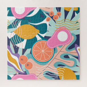 Puzzle Collage de jungle exotique et moderne.