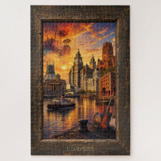 Puzzle Collage de musique et de monuments de Liverpool au