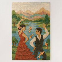 Collage de papier flamenco lunaire