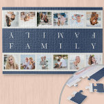 Puzzle Collage de photos Concours d'équipe de famille mir<br><div class="desc">Mettez en place des équipes et une course pour compléter ce puzzle photo personnalisé. Téléchargez 12 de vos photos de famille préférées, qui sont affichées en format carré / instagram dans un style simple, grille, collage photo. La conception est mise en miroir de sorte qu'une personne (ou une équipe) se...</div>