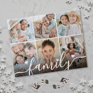 Puzzle Collage de photos de famille avec nom personnalisé