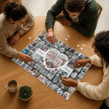 Collage de photos de famille en forme de coeur Cad