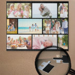 Puzzle Collage de photos de famille Grille maçonnerie noi<br><div class="desc">Créez votre propre puzzle photo personnalisé. Ce collage photo a une grille en maçonnerie noire que vous pouvez customiser avec vos propres photos. Le modèle photo est prêt à vous permettre d'afficher 9 de vos photos de famille préférées qui s'afficheront automatiquement dans le style maçonnerie. Le design offre 2 paysages...</div>