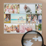 Puzzle Collage de photos de famille Gris Grille de maçonn<br><div class="desc">Créez votre propre puzzle photo personnalisé. Ce collage photo a un plan en maçonnerie gris clair que vous pouvez customiser avec vos propres photos. Le modèle photo est prêt à vous permettre d'afficher 9 de vos photos de famille préférées qui s'afficheront automatiquement dans le style maçonnerie. Le design offre 2...</div>