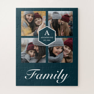 Puzzle Collage de photos de famille Teal 4 Pictures Nom