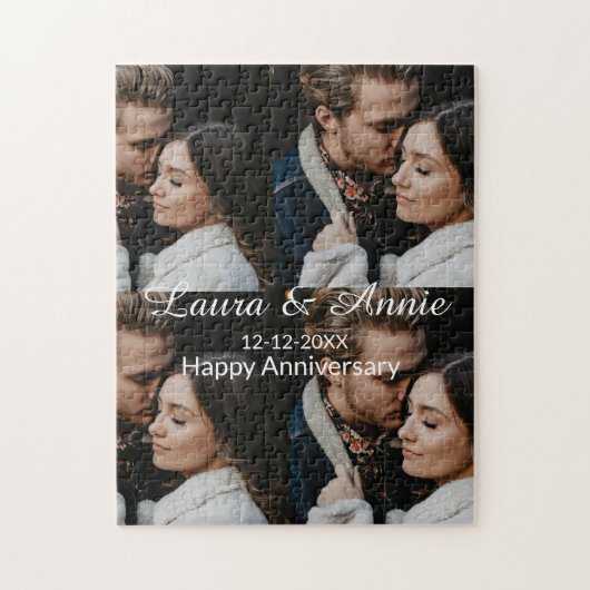 Puzzle Collage de photos de joyeux anniversaire nom date (Vertical)