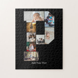 Puzzle Collage de photos de lettre noir et blanc P