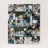 Puzzle Collage de photos de nom de famille Écriture moder (Vertical)