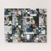 Puzzle Collage de photos de nom de famille Écriture moder (Horizontal)