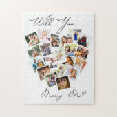 Puzzle Collage de photos du coeur Vous me marierez Script (Vertical)