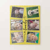 Puzzle Collage de photos Jaune des Coeurs de script famil (Vertical)