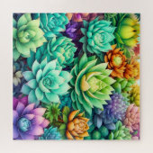 Puzzle Collage de succulents colorés (Horizontal)