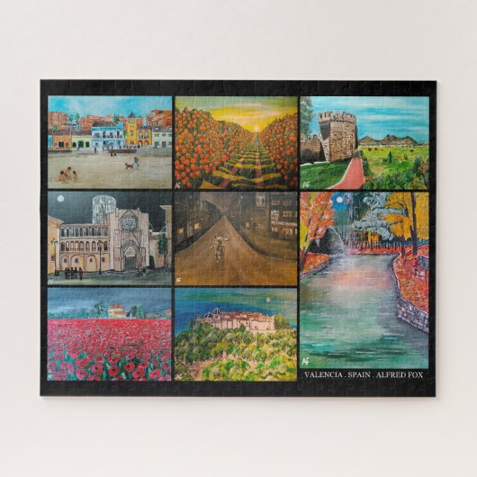 Puzzle Collage de Valence en Espagne par Alfred Fox (Horizontal)