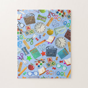 Puzzle Collage des fournitures scolaires