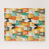 Puzzle Collage du Motif de chats aquarelle (Horizontal)