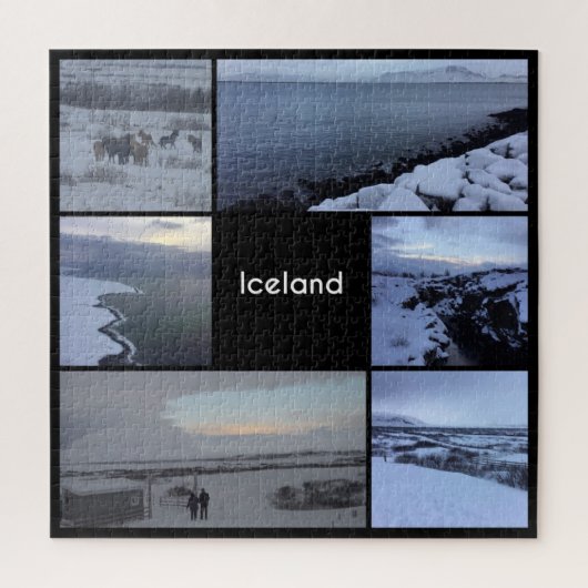 Puzzle Collage du paysage d'hiver islandais (Vertical)