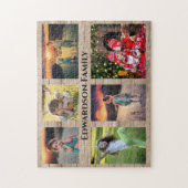 Puzzle Collage familial 6 photos et nom de famille (Vertical)