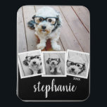 Puzzle Collage photo 4 tendance Nom du script noir blanc<br><div class="desc">Vous pouvez utiliser des photos carrés ou selfies pour cette conception. Utilisez quatre photos carrés pour créer un cadeau unique et personnel. Ou vous pouvez garder le chiot hipster et faire un gardien branché. Si vous avez besoin d'ajuster les images,  cliquez sur l'outil personnaliser pour apporter des modifications.</div>