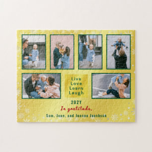 Puzzle Collage photo 6 Img Live Amour Apprendre Rire Doré