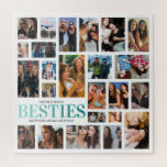 Puzzle Collage photo Best Friends 24<br><div class="desc">Créez votre propre puzzle meilleur ami en utilisant ce modèle photo do-it-yourself, il est si facile de remplacer par vos propres souvenirs spéciaux de vous et de votre BFF! Avec un collage photo de 24, le mot "besties" dans une police de dégradé turquoise cool, vos noms, et une citation d'amitié....</div>