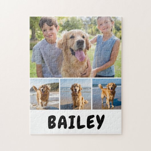 Puzzle Collage photo de chien personnalisé (Vertical)