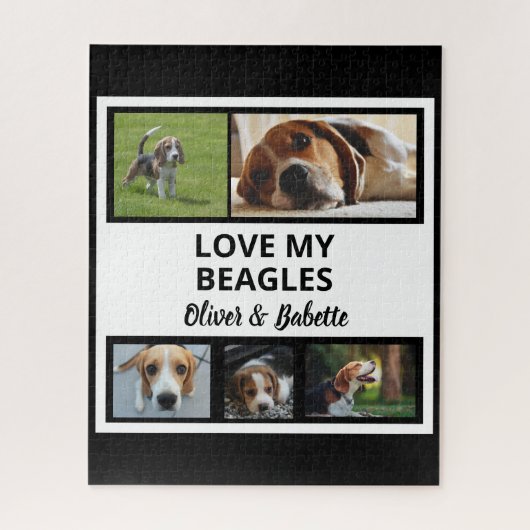 Puzzle Collage photo de chiot et chien personnalisé pour  (Vertical)