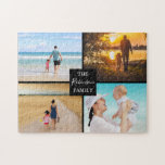 Puzzle Collage photo de famille moderne<br><div class="desc">Un casse-tête de collage de photos de famille qui vous permet de télécharger 4 photos et un carré pour vous de customiser le texte.</div>
