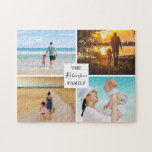 Puzzle Collage photo de famille moderne<br><div class="desc">Un casse-tête de collage de photos de famille qui vous permet de télécharger 4 photos et un carré pour vous de customiser le texte.</div>