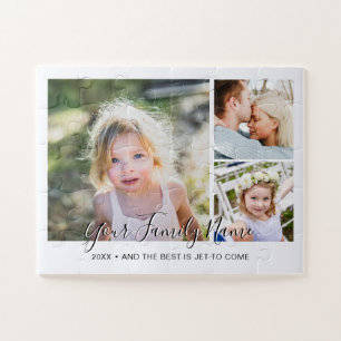 Puzzle Collage photo de famille moderne simple script